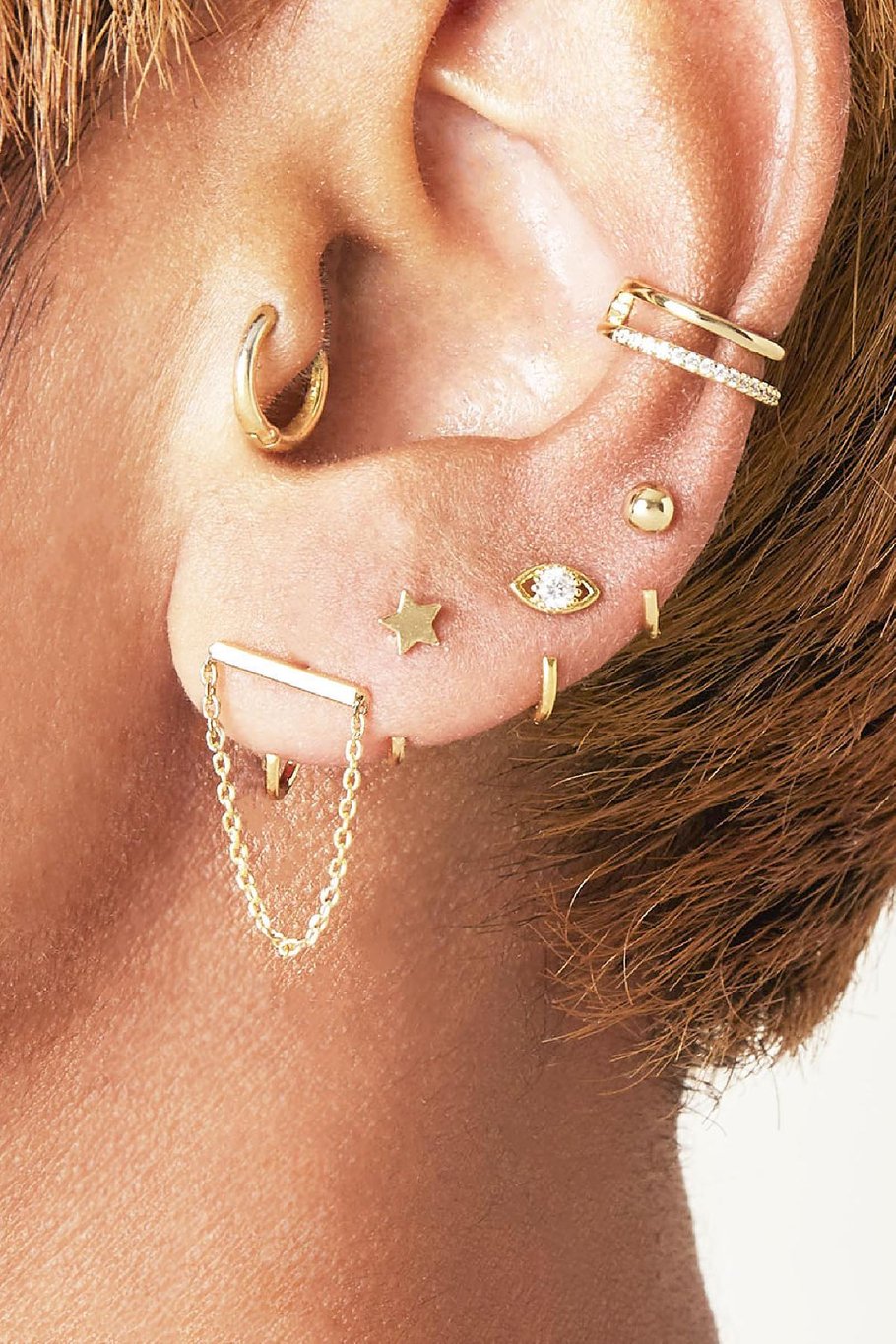 Earcuff Double Up Goldfarbe Kupfer Bild2